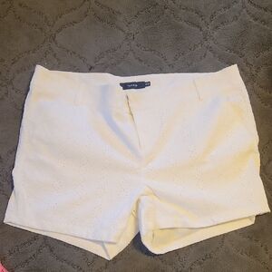 torrid White Eyelet Mid-Rise Shorts